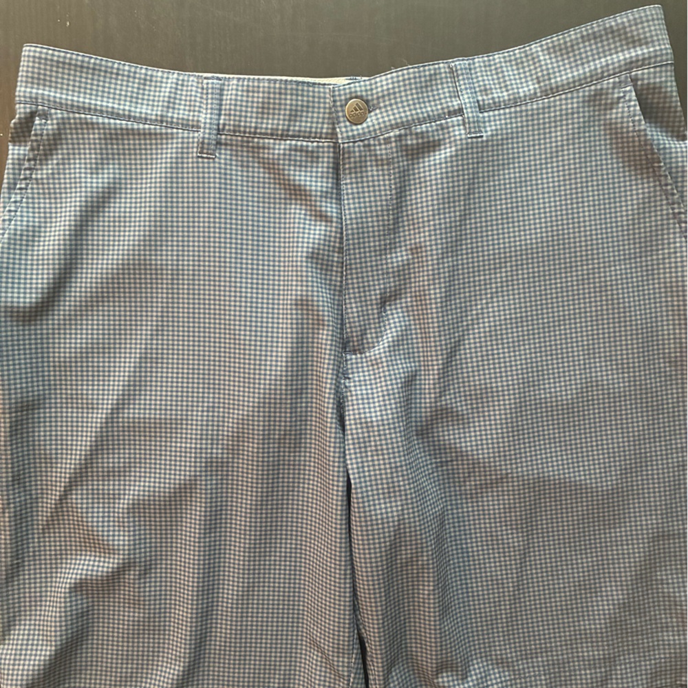Blue Checkered Adidas Golf Shorts